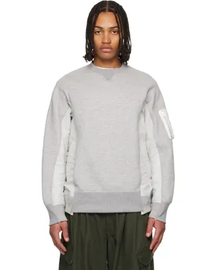 sacai Sponge Sweat & Nylon Twill スウェットシャツ - サムネイル1