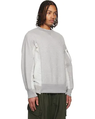 sacai Sponge Sweat & Nylon Twill スウェットシャツ - サムネイル2