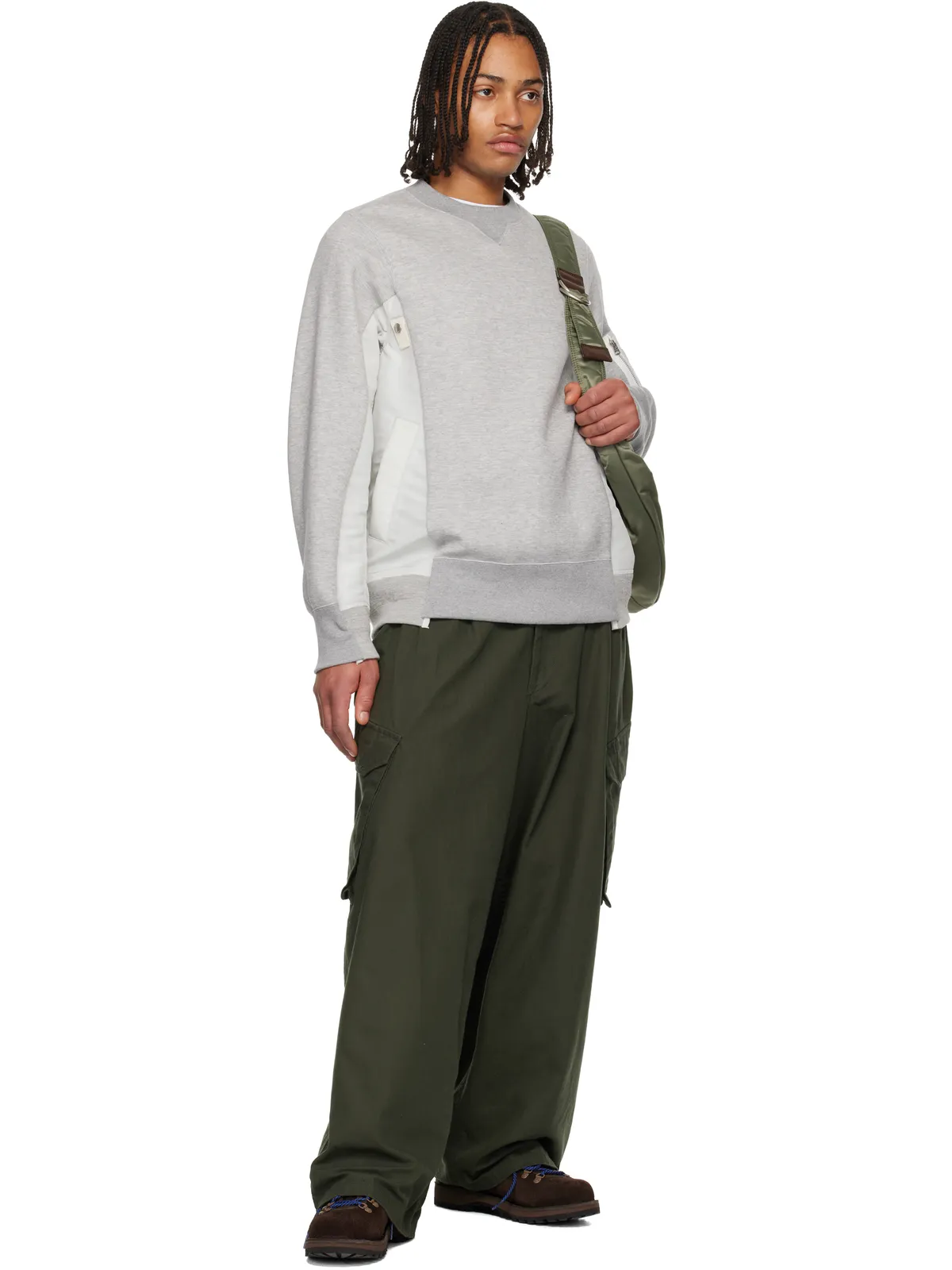 sacai Sponge Sweat & Nylon Twill スウェットシャツ - 画像4