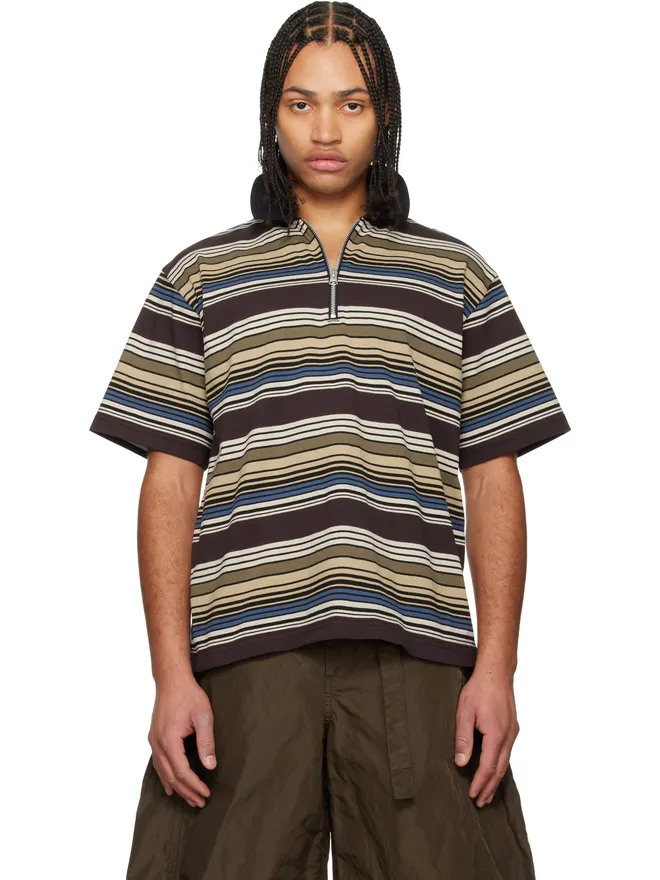 sacai sacai ホリゾンタルストライプ ポロシャツの商品画像