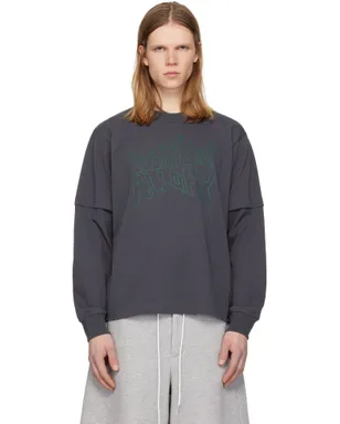 sacai 'geoff sacai' プリント 長袖Tシャツ - サムネイル1
