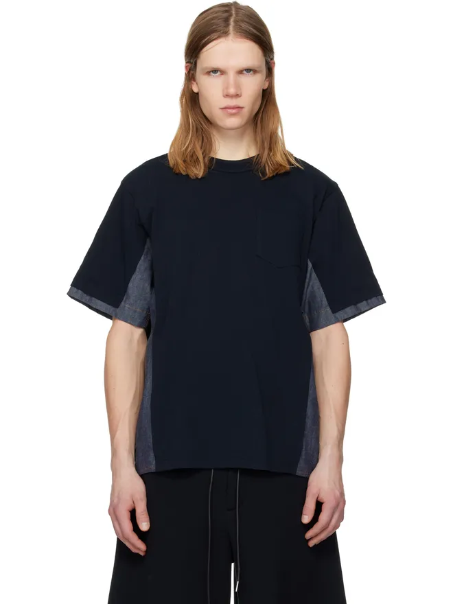 sacai sacai ライトウェイト デニム＆コットンジャージ Tシャツの商品画像