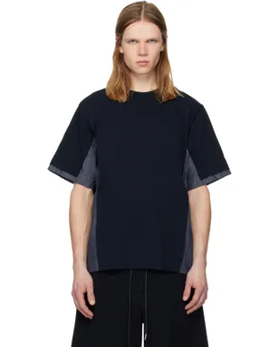 sacai ライトウェイト デニム＆コットンジャージ Tシャツ - サムネイル1