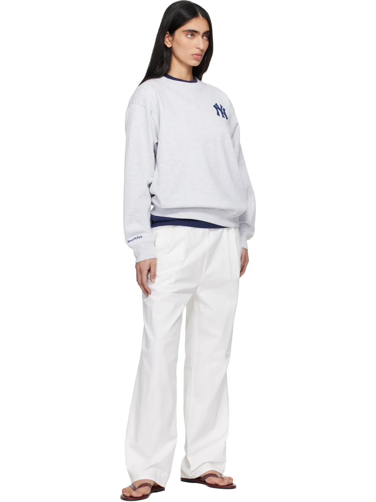 Sporty & Rich '47エディション Heritage Yankees Serif スウェットシャツ - 画像4