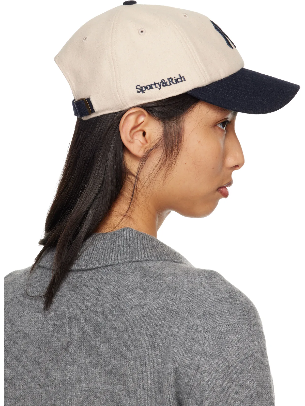 Sporty & Rich '47エディション Yankees Serif ウール キャップ - 画像3