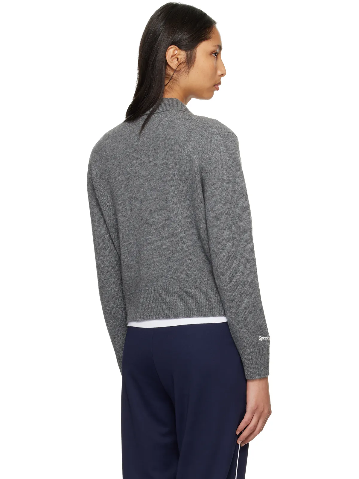 Sporty & Rich Heritage Yankees Serif カシミヤ ニットポロシャツ - 画像3