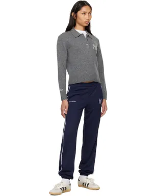 Sporty & Rich Heritage Yankees Serif カシミヤ ニットポロシャツ - サムネイル4