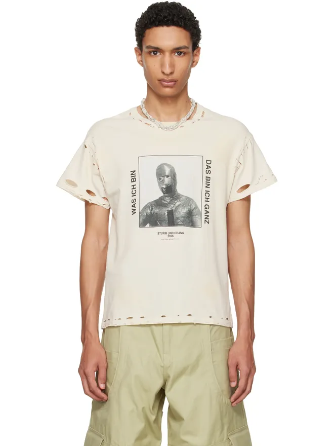 HYACYN HYACYN EET Stains Distressed 'Was Ich Bin' Tシャツの商品画像