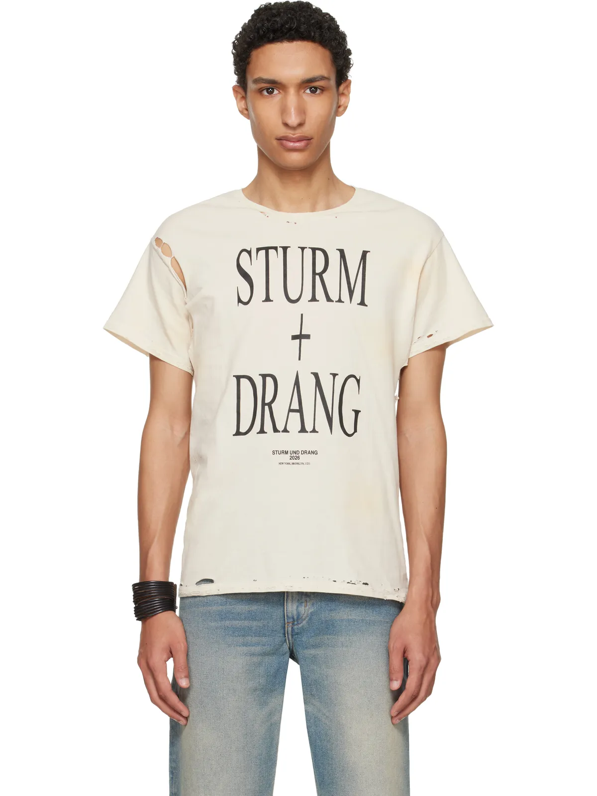 HYACYN EET Stains Distressed ‘Sturm und Drang’ Tシャツ - 画像1
