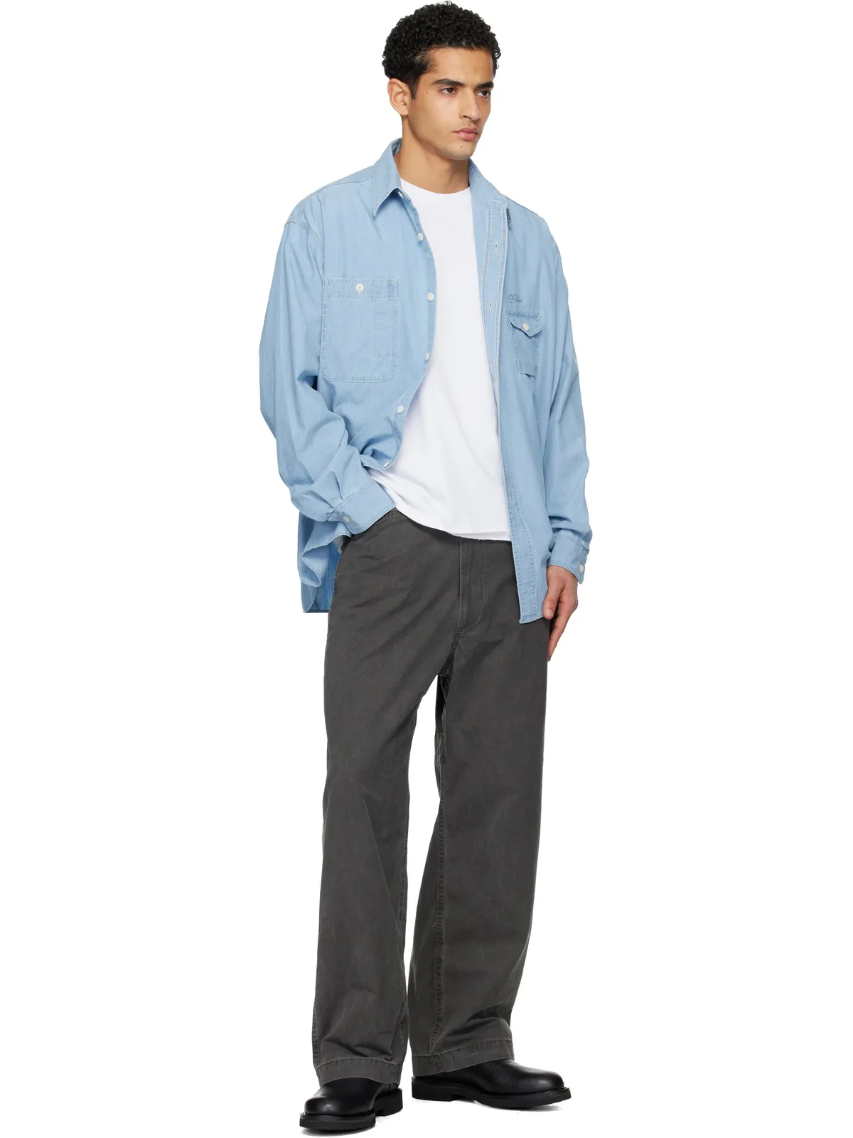 nanamica OOAL Regular Collar シャンブレーシャツ - 画像4