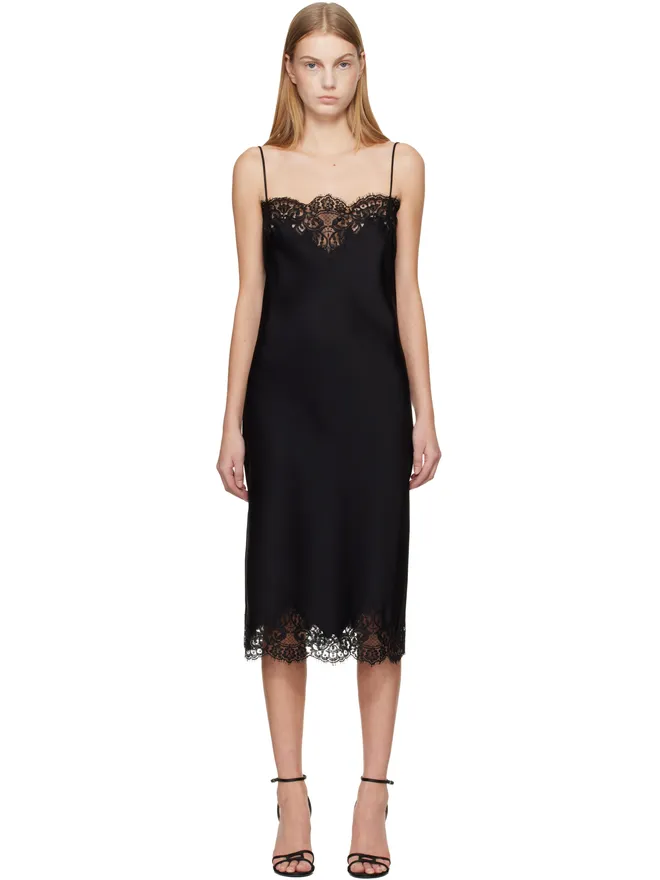 Stella McCartney Stella McCartney ノースリーブ レースサテン ミディアムドレスの商品画像