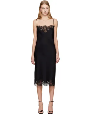 Stella McCartney ノースリーブ レースサテン ミディアムドレス - サムネイル1