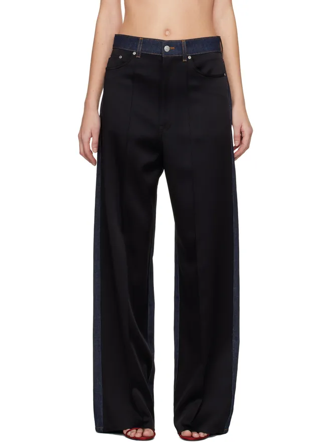 Stella McCartney Stella McCartney Satin-Panel ワイドレッグ ジーンズの商品画像