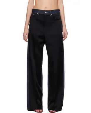 Stella McCartney Satin-Panel ワイドレッグ ジーンズ - サムネイル1