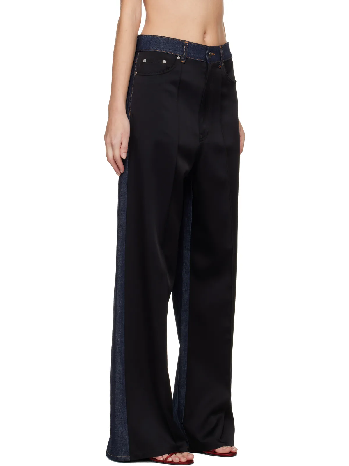 Stella McCartney Satin-Panel ワイドレッグ ジーンズ - 画像2