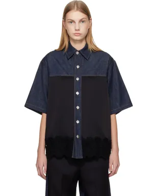 Stella McCartney サテンパネル 半袖 デニムシャツ - サムネイル1