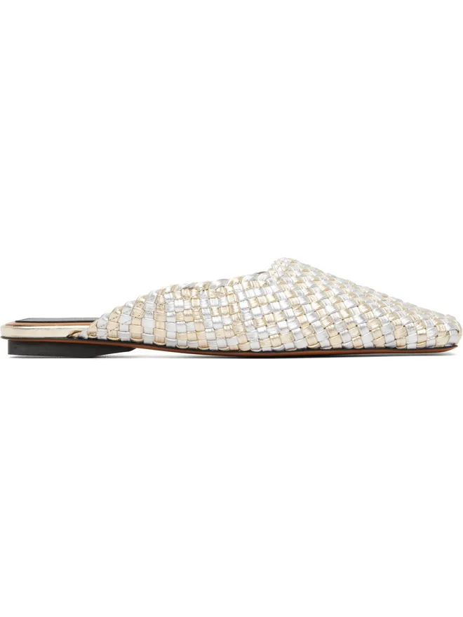 Stella McCartney Stella McCartney Metallic Woven ミュールの商品画像
