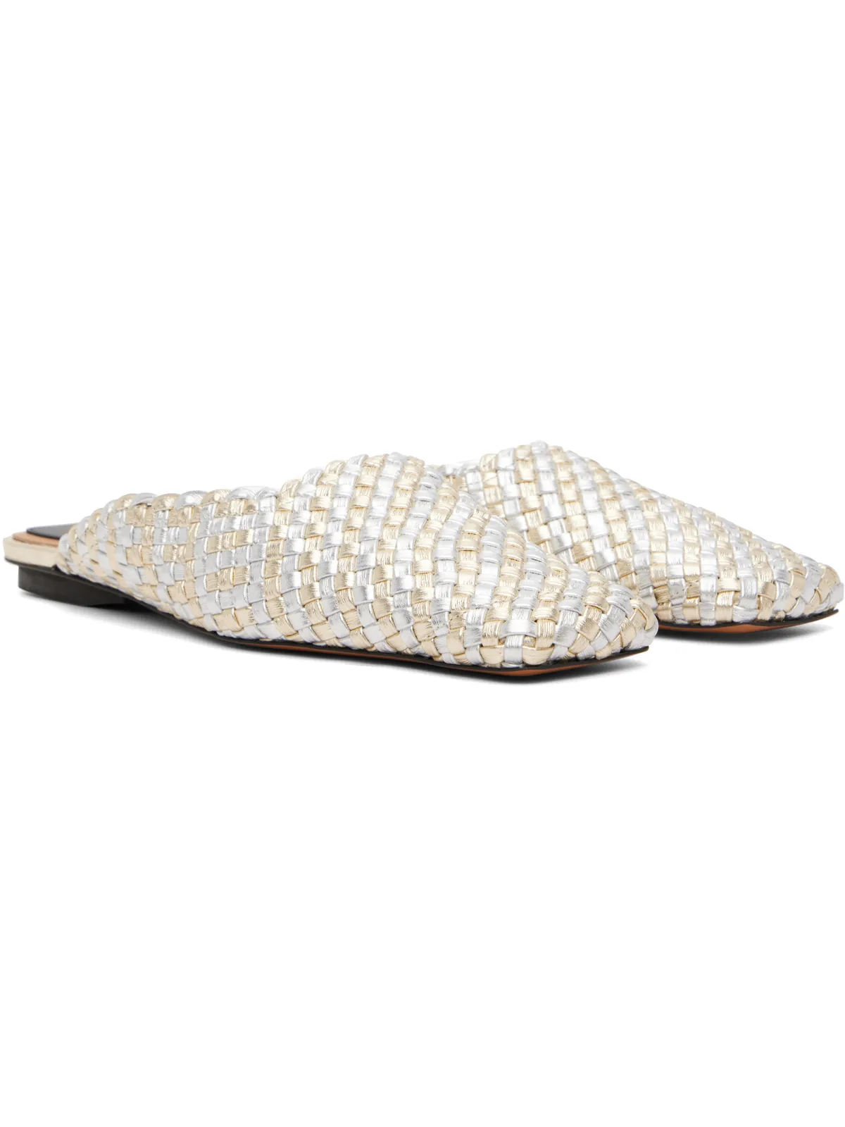 Stella McCartney Metallic Woven ミュール - 画像4