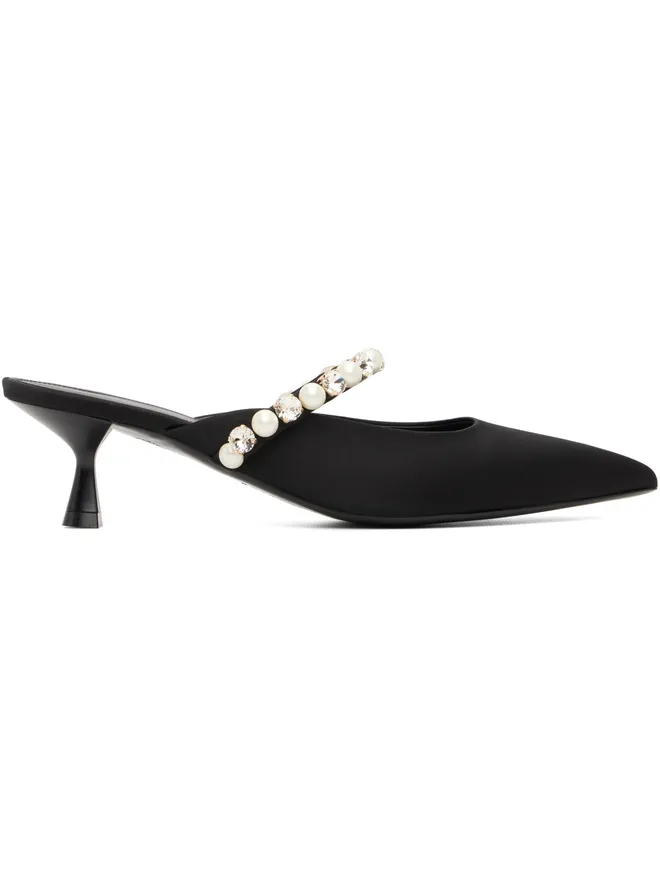 Stella McCartney Stella McCartney ブラック Elsa Pearl-Embellished キトンヒール パンプスの商品画像