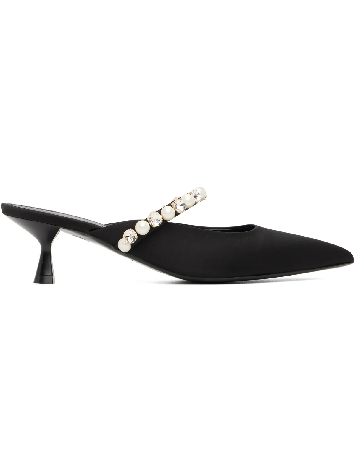 Stella McCartney ブラック Elsa Pearl-Embellished キトンヒール パンプス - 画像1