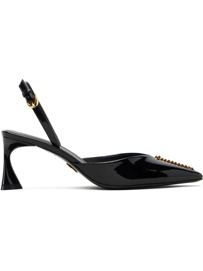 Stella McCartney Stella McCartney ブラック Elsa パテント スリングバックヒールの商品画像