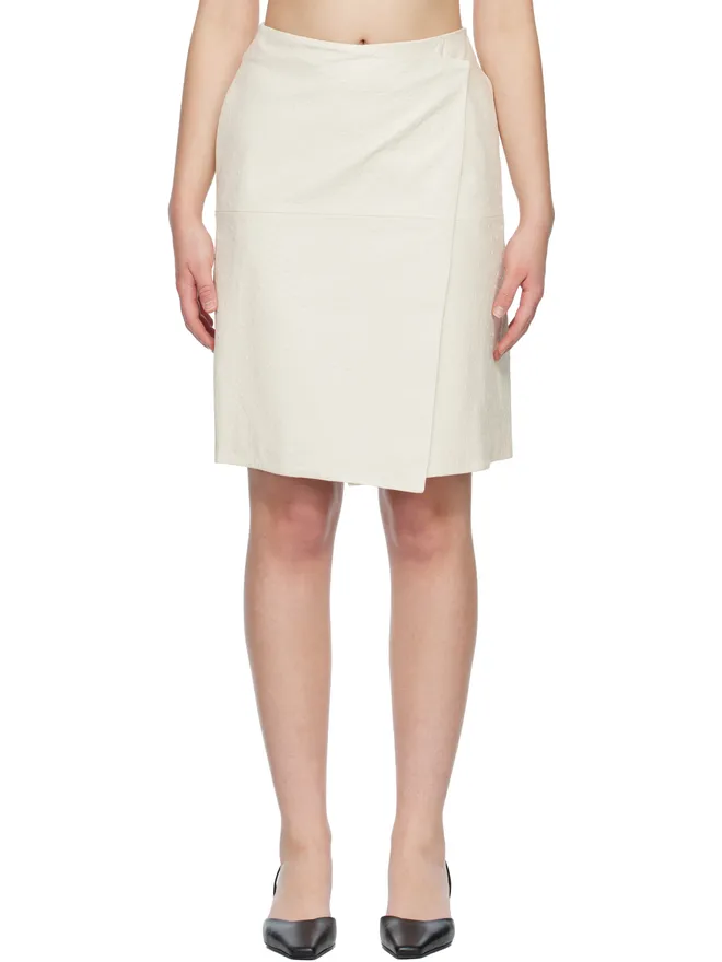 Loulou de Saison Loulou de Saison GORA オーストリッチ エフェクト ラップ レザー ミディアムスカートの商品画像