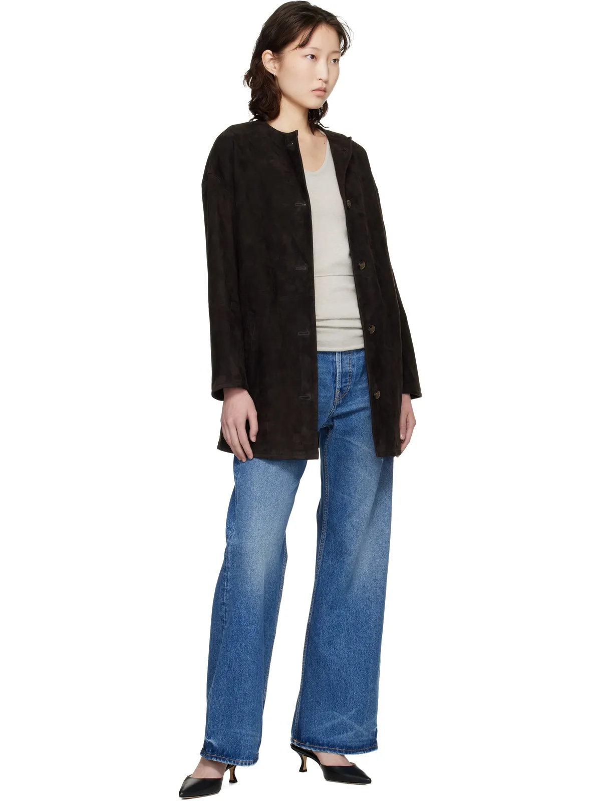 Loulou de Saison Waren Oval スエード コート - 画像4
