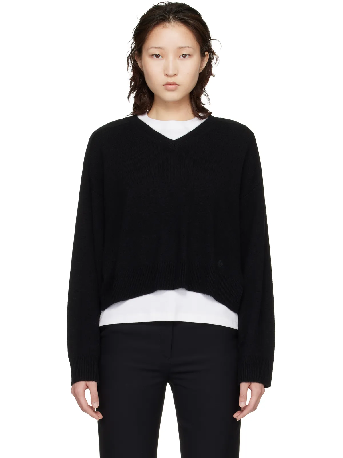 Loulou de Saison Anzor LDS カシミヤ Vネックセーター - 画像1