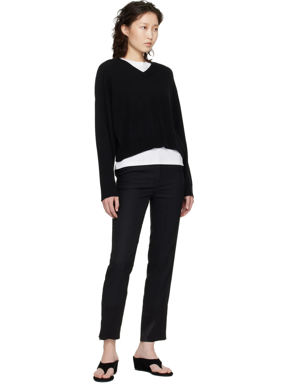 Loulou de Saison Anzor LDS カシミヤ Vネックセーター - 画像4
