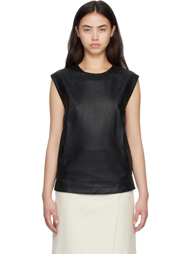 Loulou de Saison Loulou de Saison FIZA オーストリッチ エフェクト レザー ブラウスの商品画像