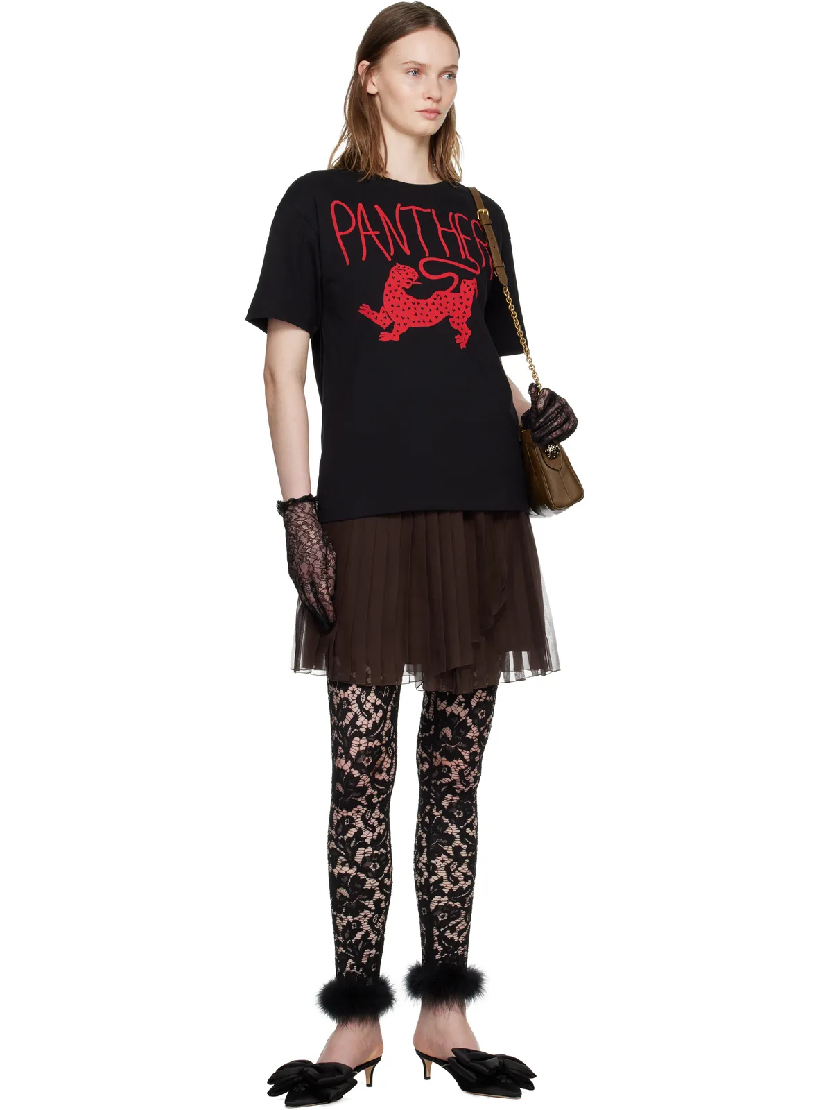 Valentino フェザー レース レギンス - 画像4