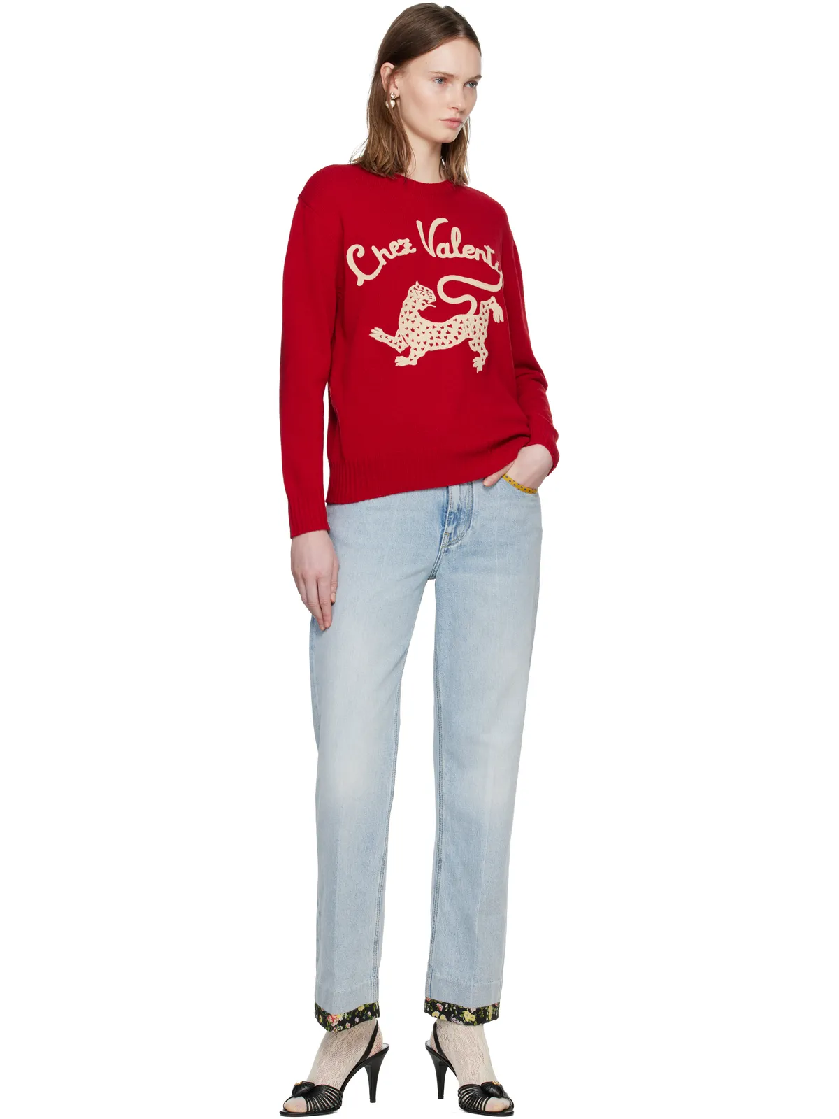 Valentino 'Chez Valentino' & Panther Embroidery ウール セーター - 画像4