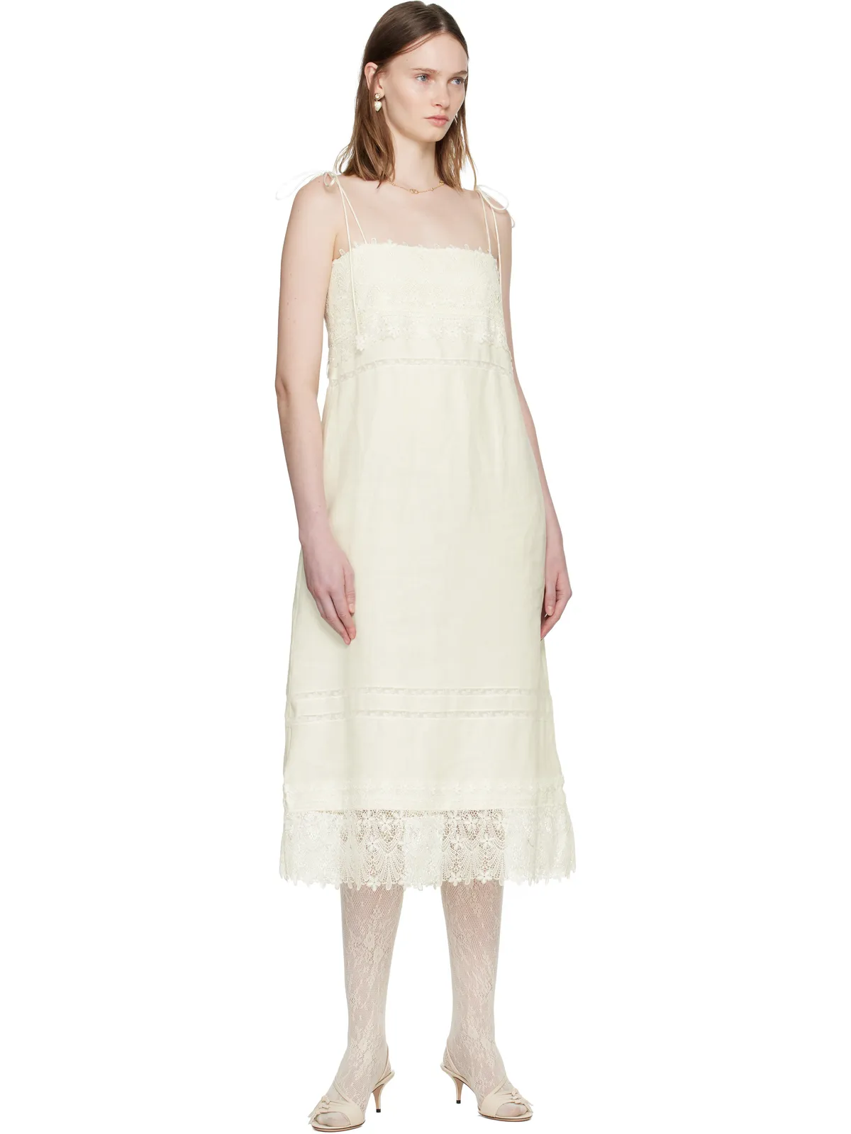 Valentino リネン ミディアムワンピース - 画像4