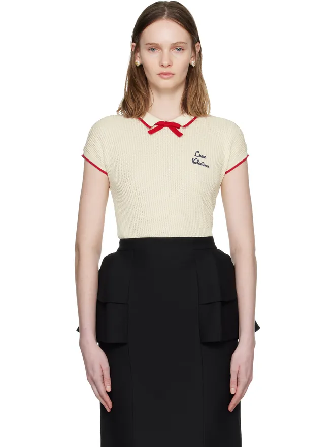 Valentino Valentino 'Chez Valentino' ニットポロシャツの商品画像