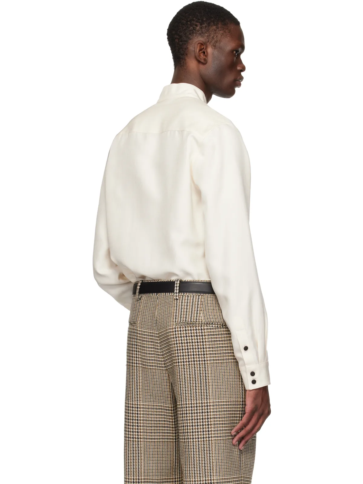 Valentino シルク シャンタン トグル シャツ - 画像3