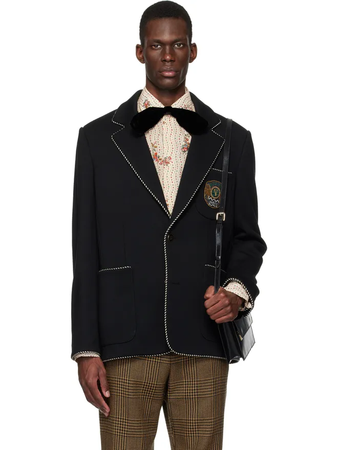Valentino Valentino Valentino Patch ウール シングルジャケットの商品画像