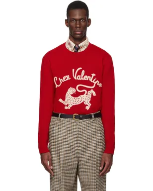 Valentino 'Chez Valentino' Panther Embroidery ウール セーター - サムネイル1