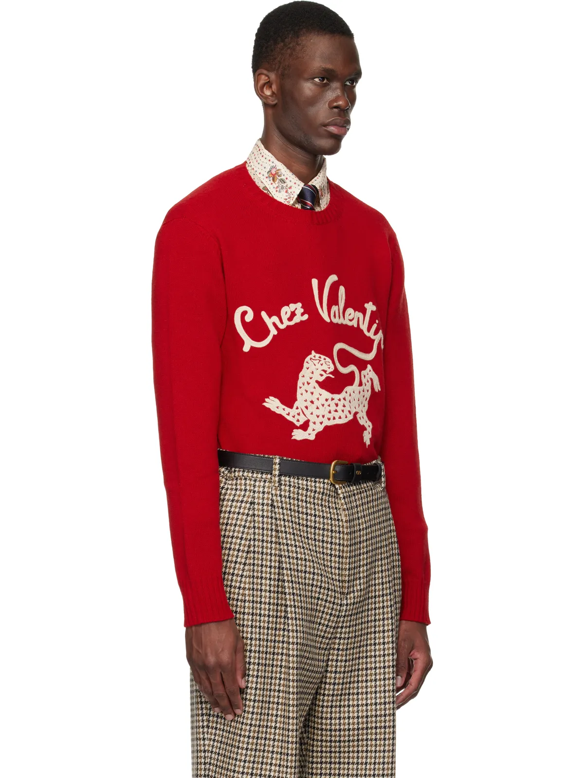 Valentino 'Chez Valentino' Panther Embroidery ウール セーター - 画像2