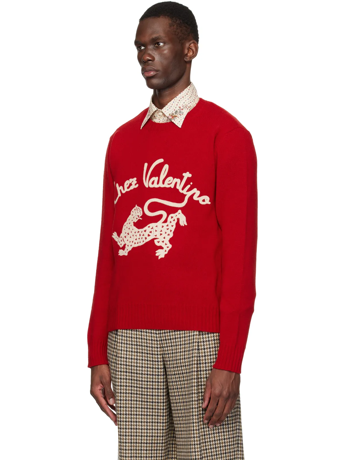 Valentino 'Chez Valentino' Panther Embroidery ウール セーター - 画像4