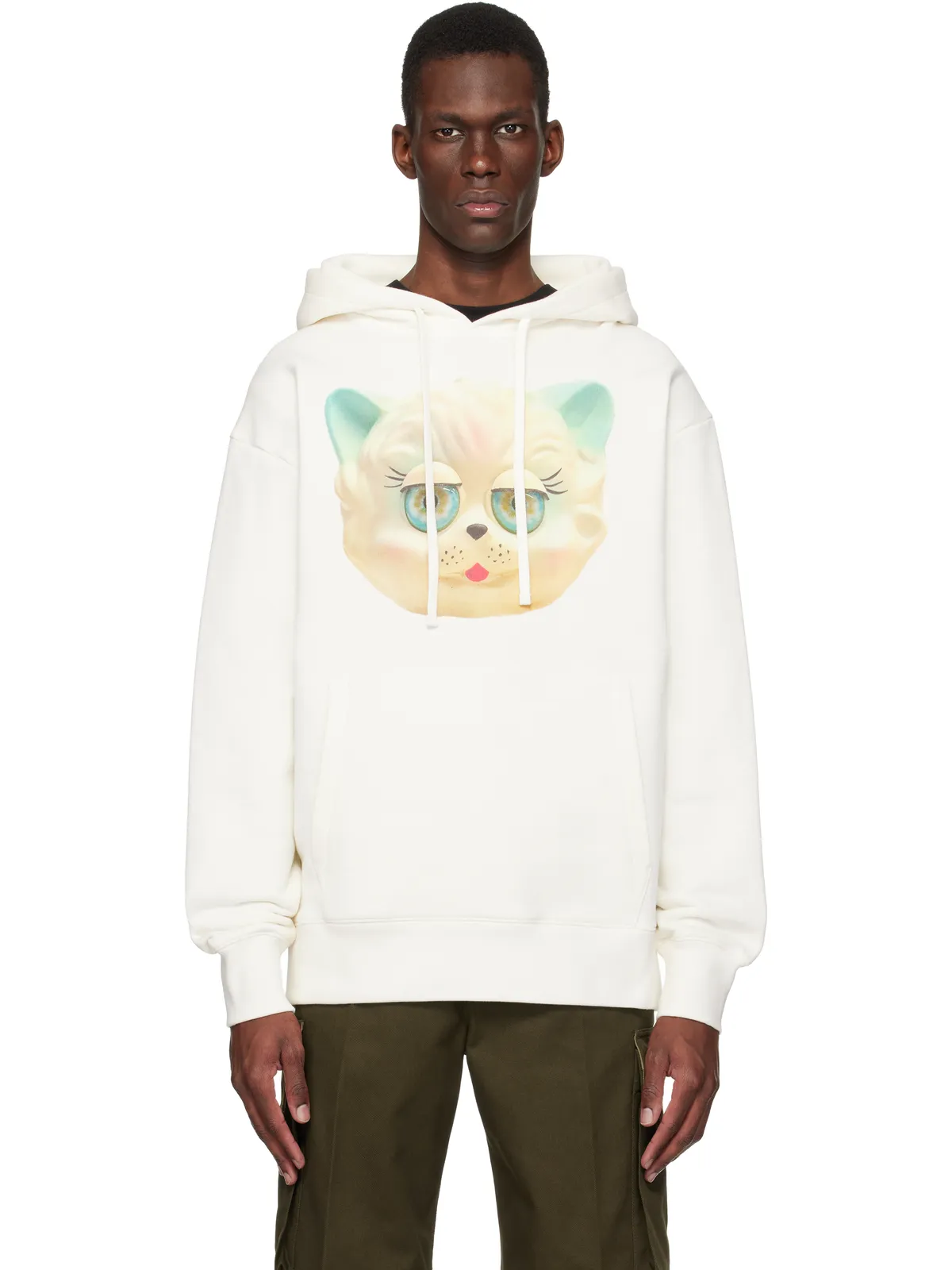 Valentino 'Le Chat De La Maison' Print コットン フーディ - 画像1