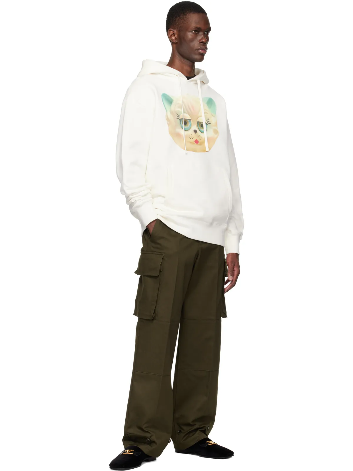 Valentino 'Le Chat De La Maison' Print コットン フーディ - 画像4