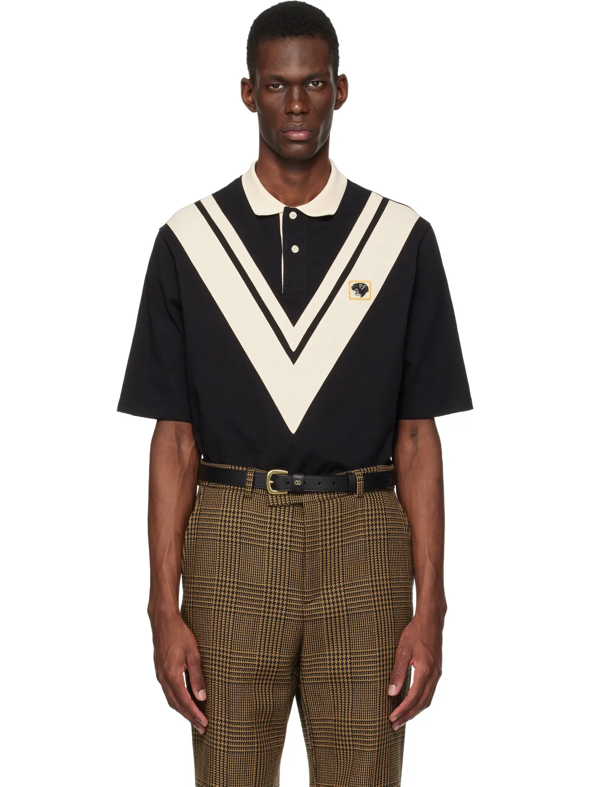 Valentino Inlaid V Panther Patch ポロシャツ - 画像1