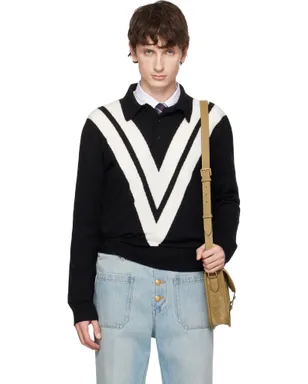 Valentino ロゴ ウール ニットポロシャツ - サムネイル1