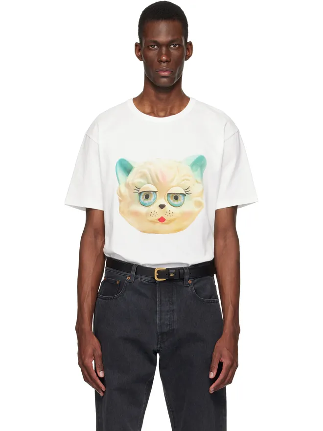 Valentino Valentino 'Le Chat De La Maison' Print コットン Tシャツの商品画像