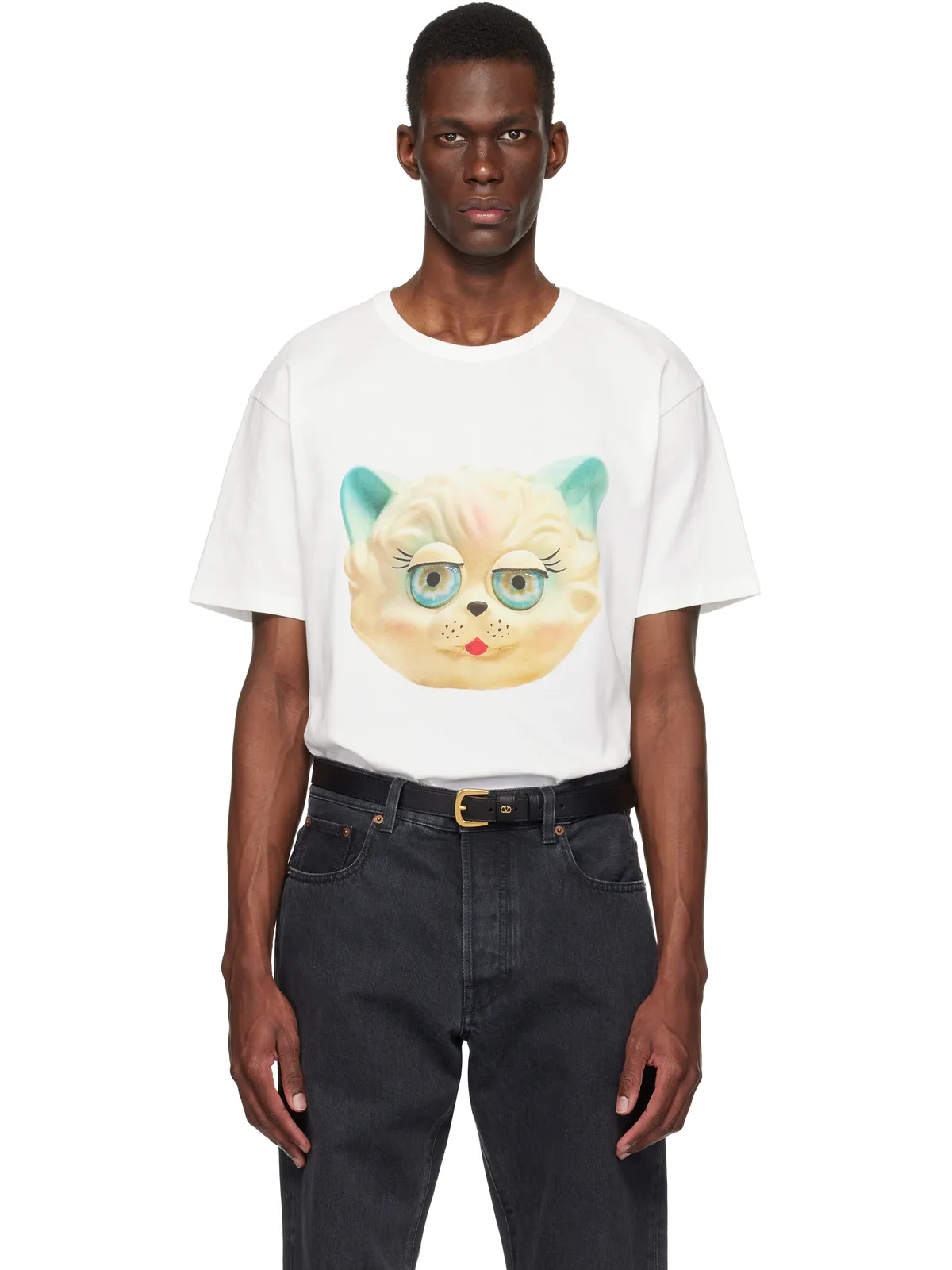 Valentino 'Le Chat De La Maison' Print コットン Tシャツ - 画像1