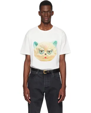 Valentino 'Le Chat De La Maison' Print コットン Tシャツ - サムネイル1
