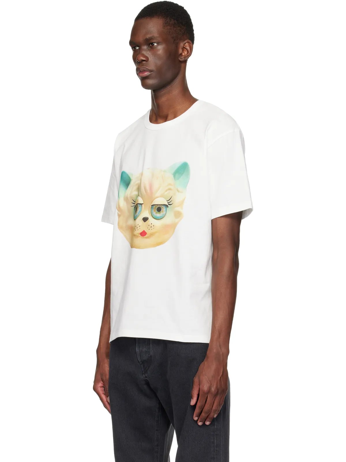 Valentino 'Le Chat De La Maison' Print コットン Tシャツ - 画像4