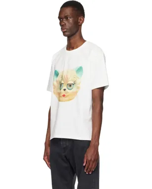 Valentino 'Le Chat De La Maison' Print コットン Tシャツ - サムネイル4