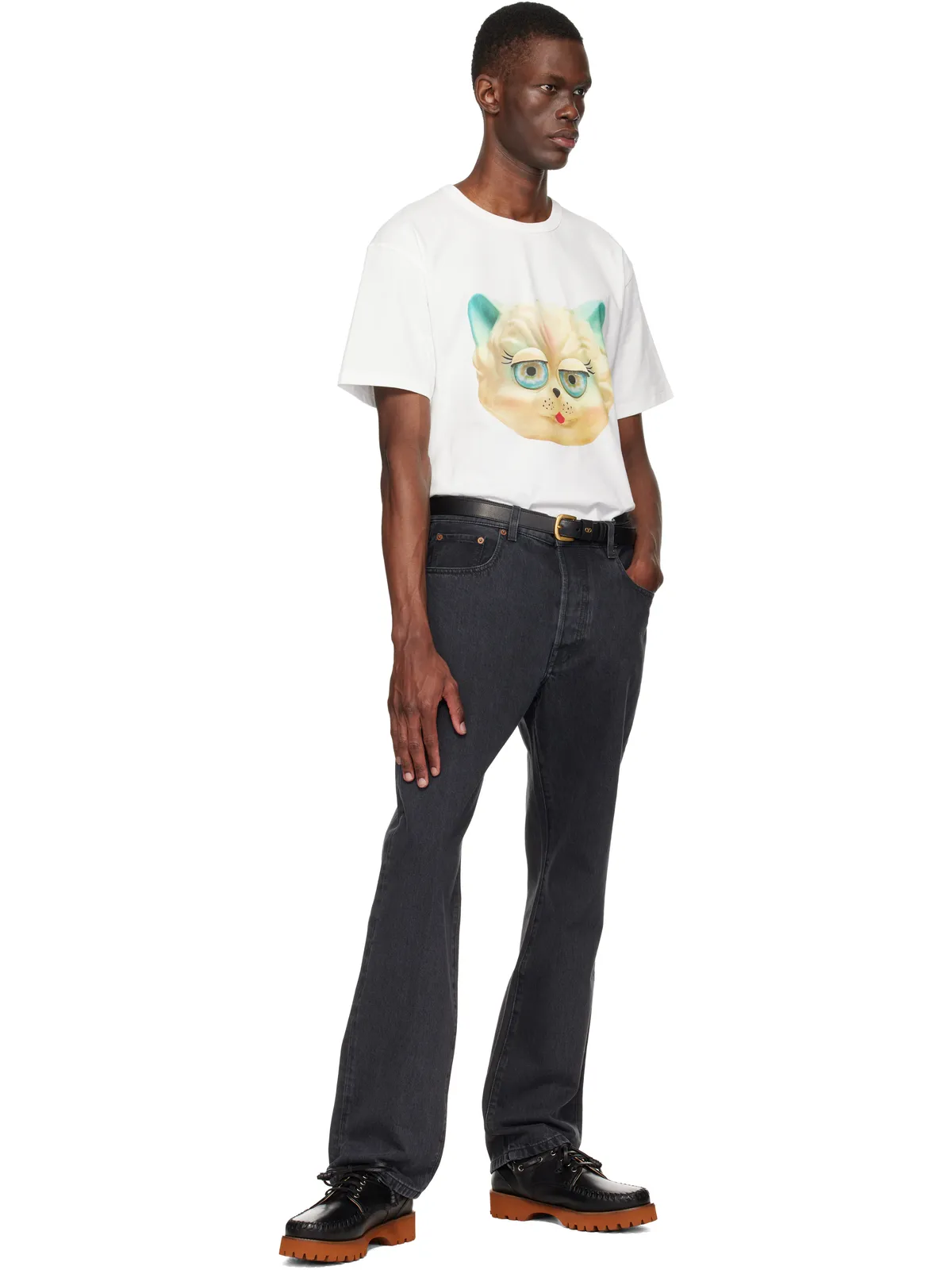 Valentino 'Le Chat De La Maison' Print コットン Tシャツ - 画像5