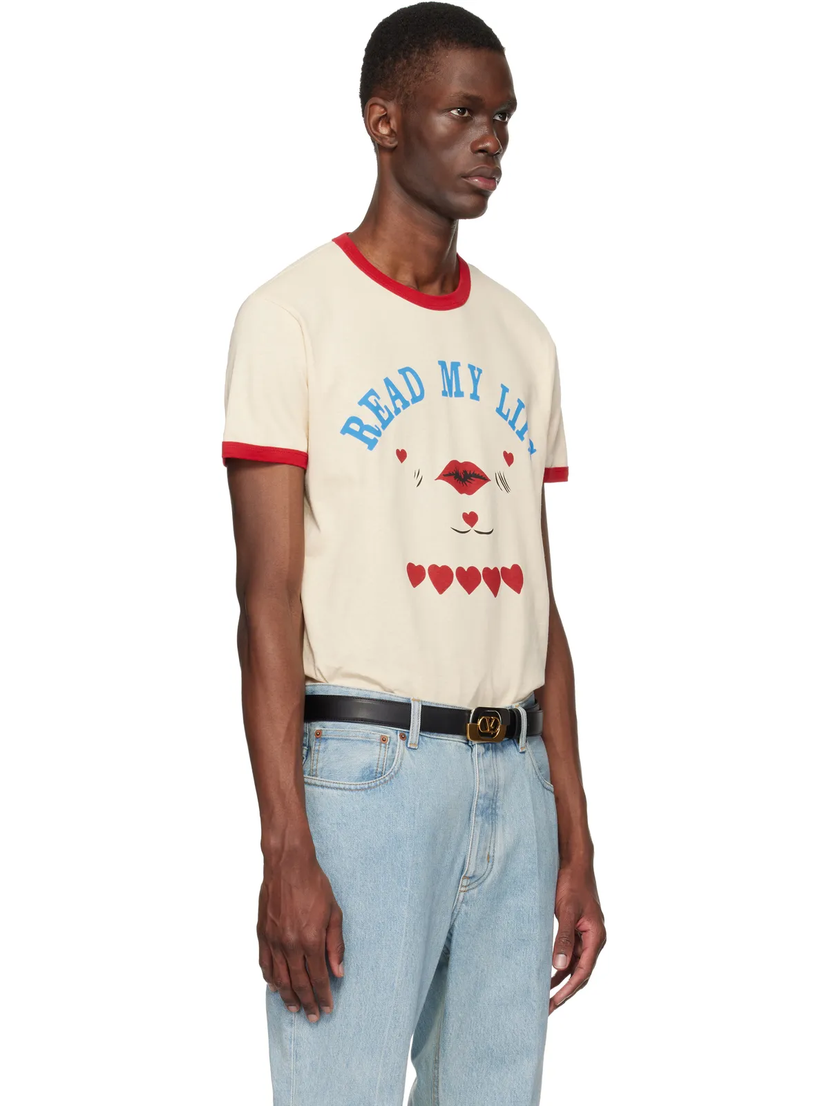 Valentino 'Read My Lips' Print コットン Tシャツ - 画像2